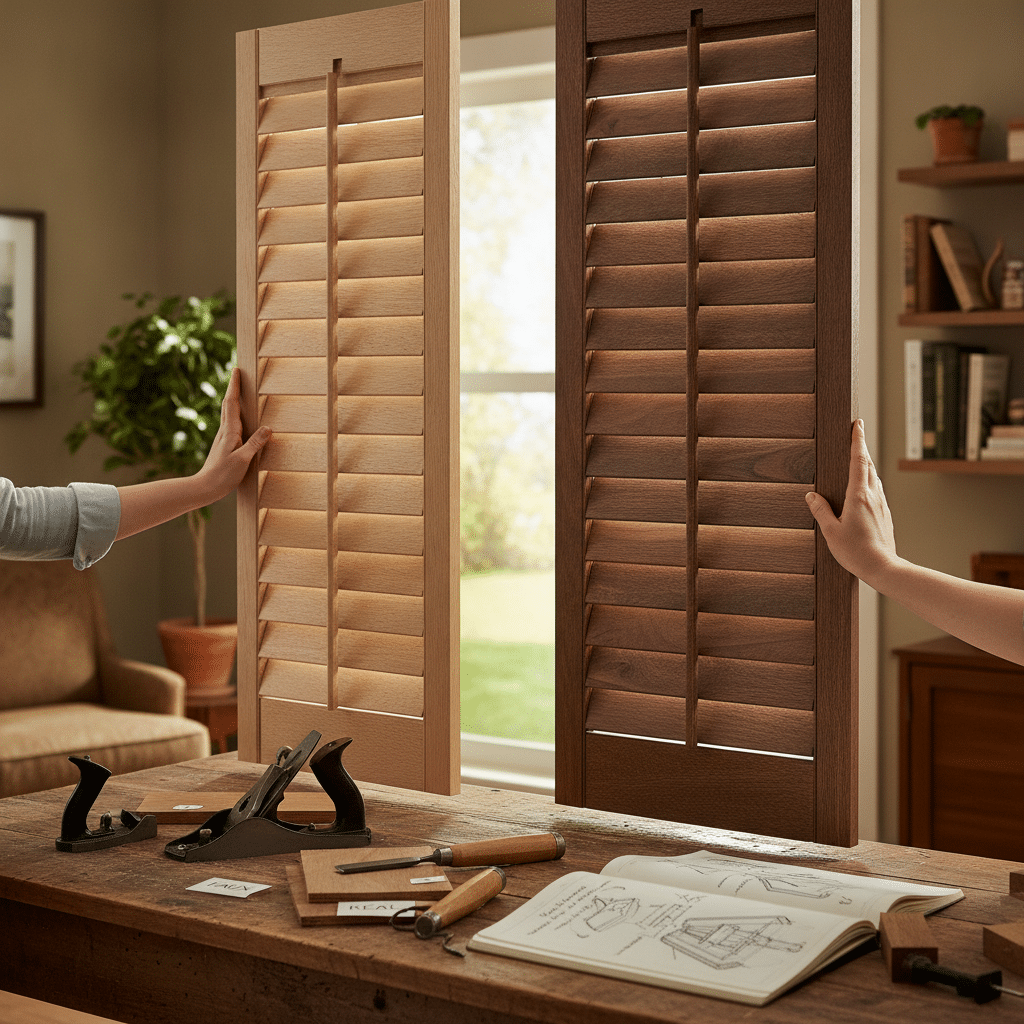 Faux Wood vs Real Wood Shutters: A Detailed Room-by-Room Guide