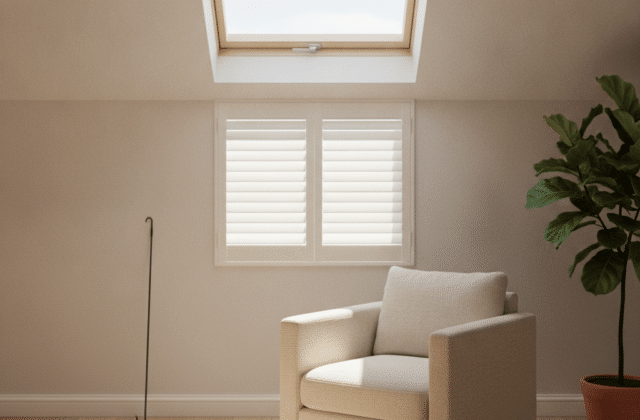 How Skylight Plantation Shutters Control Harsh Overhead Midday Light