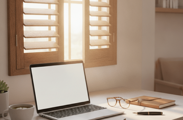 Taming the Glare: Using Window Shutters in Home Offices