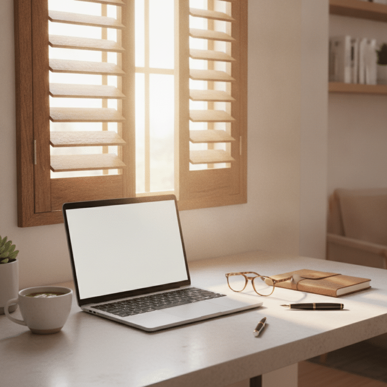Taming the Glare: Using Window Shutters in Home Offices