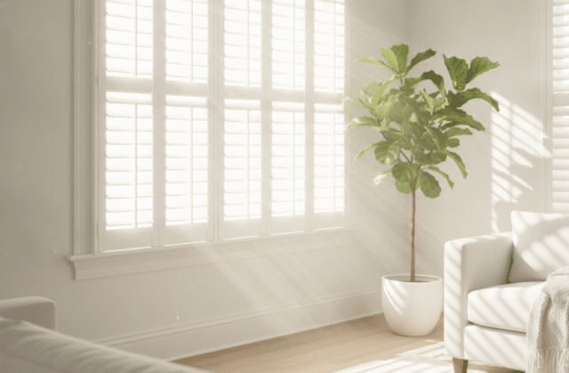 Why Bright White Plantation Shutters Maximise Internal Daylight Bounce
